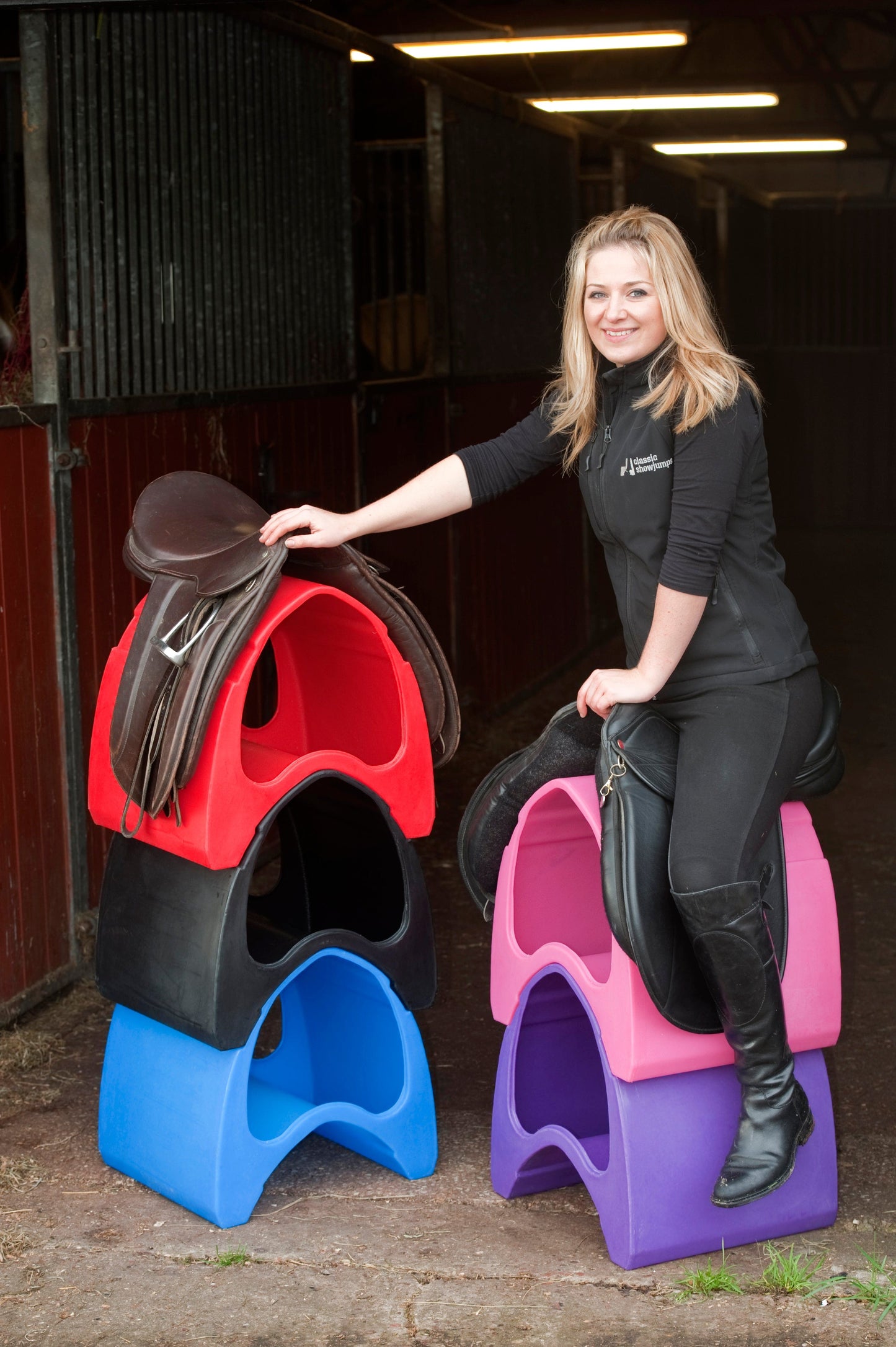 Classic Show Jumps Accessories Navy Blue Saddle Carrier / Rack