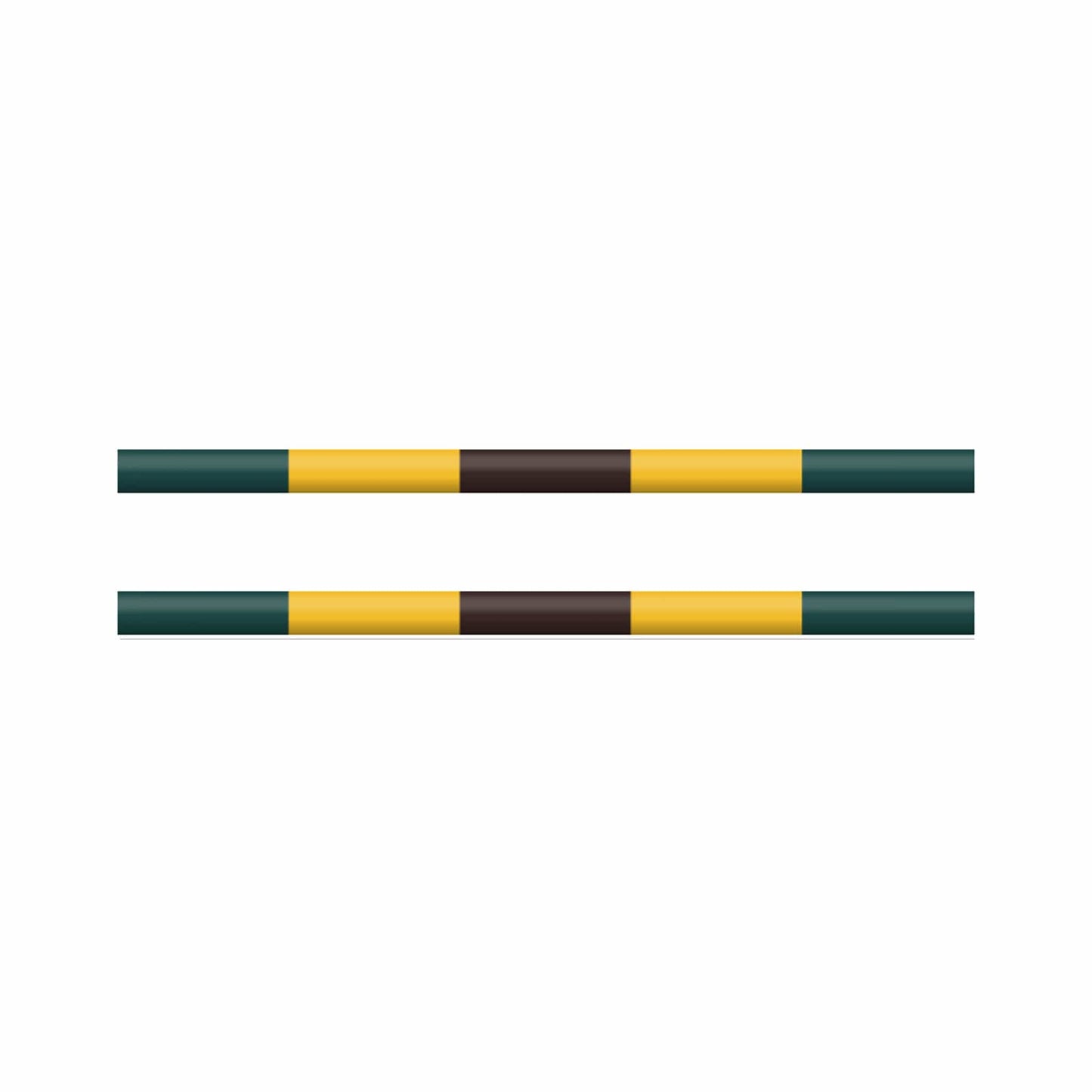 Copper Pony Poles Dark Green / Yellow / Brown Poles - 8' ft Wood (Set of 2)