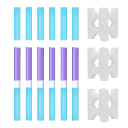Copper Pony Poles Bundle Light Purple + Light Blue Poles with White Stackaletti Polework Kit (4' Wood Poles)