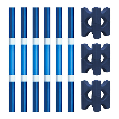 Copper Pony Poles Bundle Navy Blue + White Poles with Navy Stackaletti Polework Kit (4' Wood Poles)