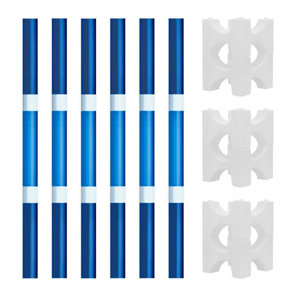 Copper Pony Poles Bundle Navy Blue + White Poles with White Stackaletti Polework Kit (4' Wood Poles)