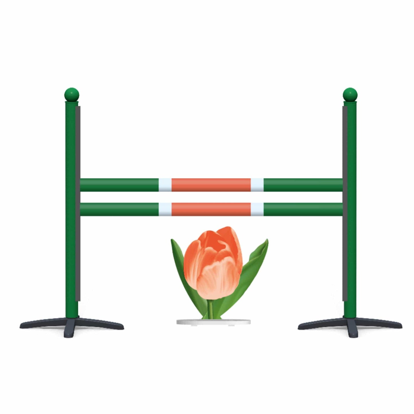 Copper Pony Poles Bundle Orange Tulip 8' ft Flower Jump - Medium