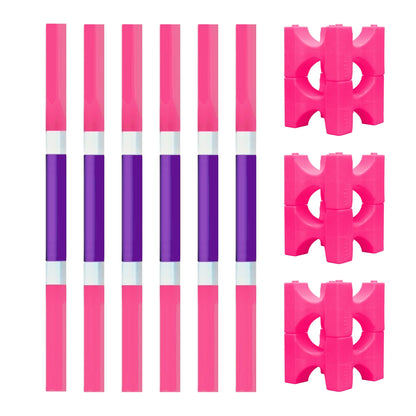Copper Pony Poles Bundle Pink + Purple Poles with Pink Stackaletti Polework Kit (4' Wood Poles)
