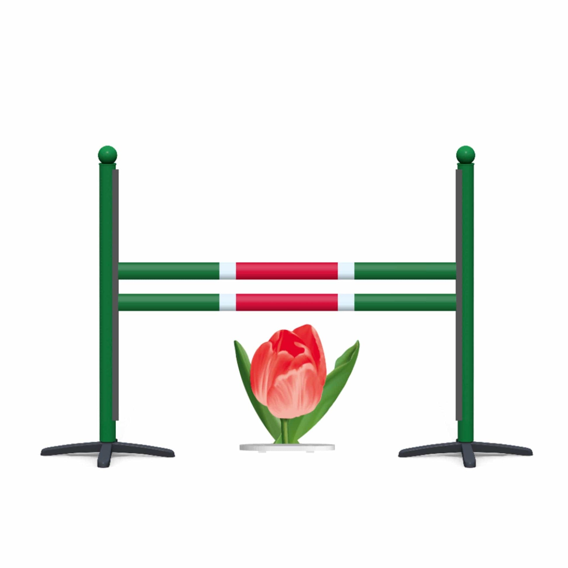 Copper Pony Poles Bundle Red Tulip 8' ft Flower Jump - Medium