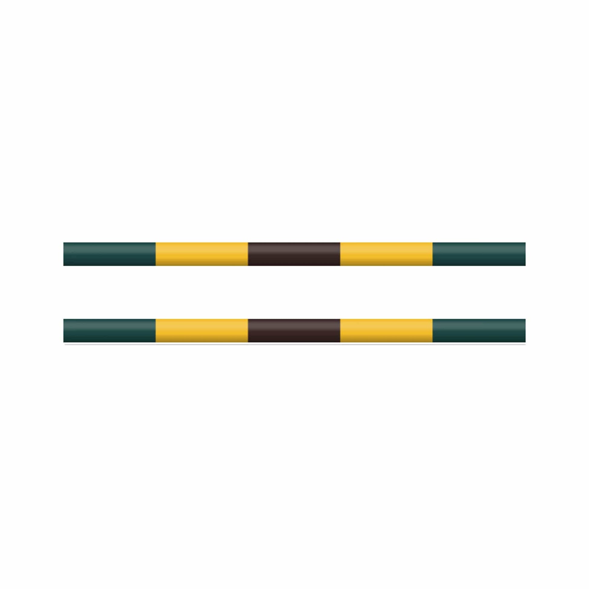 Copper Pony Poles Dark Green / Yellow / Brown Poles - 8' ft Wood (Set of 2)