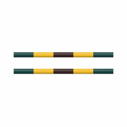 Copper Pony Poles Dark Green / Yellow / Brown Poles - 8' ft Wood (Set of 2)