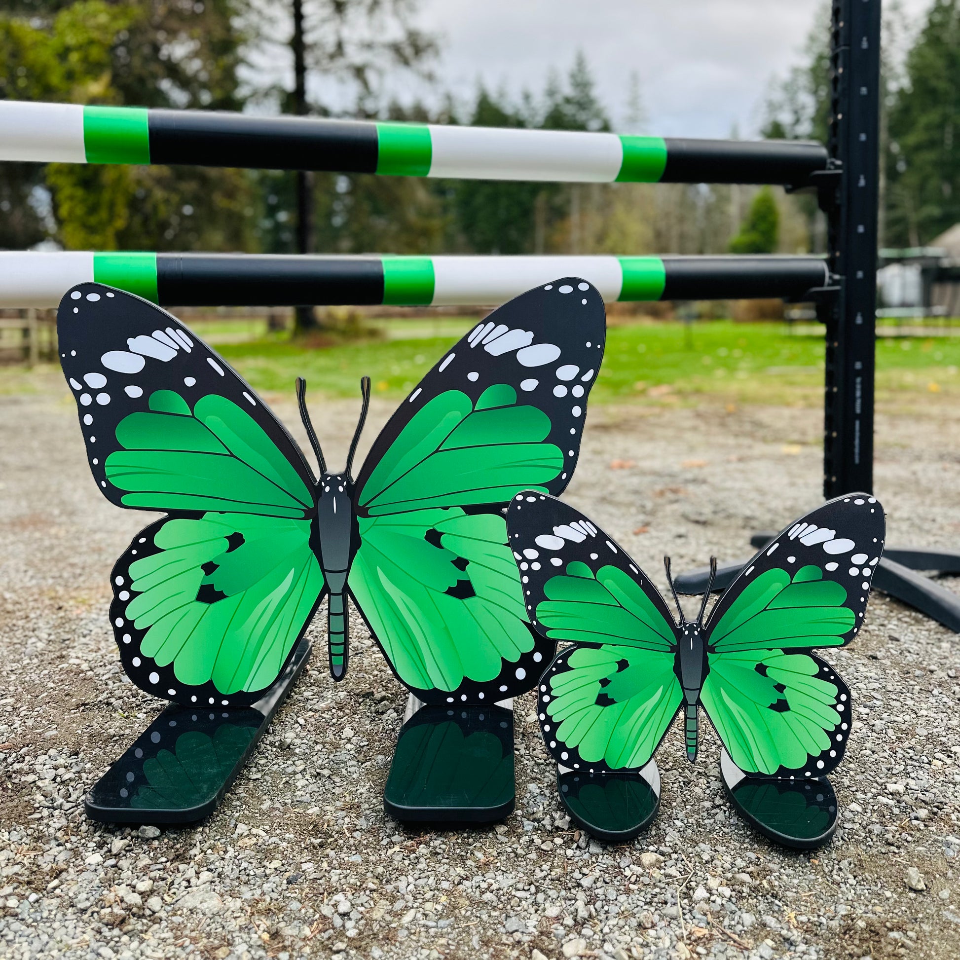 Jump 4 Joy Jump Filler Butterfly Filler - 27.5" Tall next to 16" Butterfly Filler